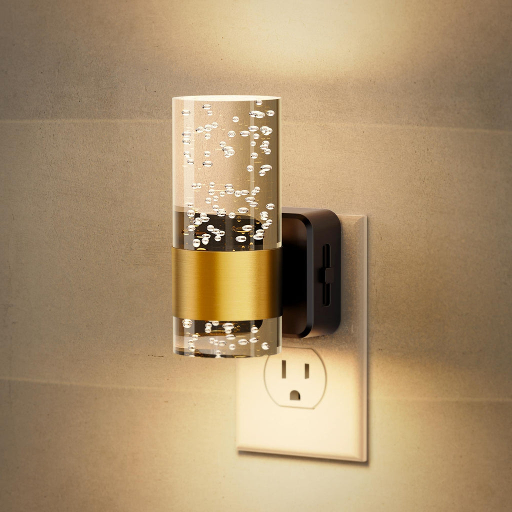 Aurelian Bubble: Luxury Golden Acrylic LED Night Light
