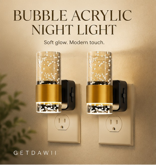 Aurelian Bubble: Luxury Golden Acrylic LED Night Light