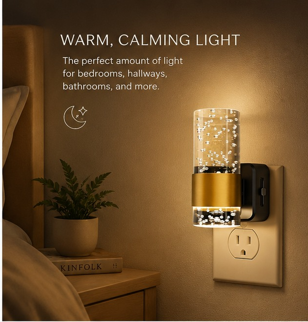 Aurelian Bubble: Luxury Golden Acrylic LED Night Light