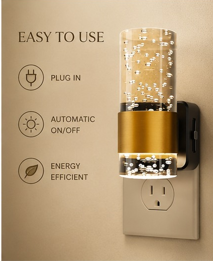 Aurelian Bubble: Luxury Golden Acrylic LED Night Light